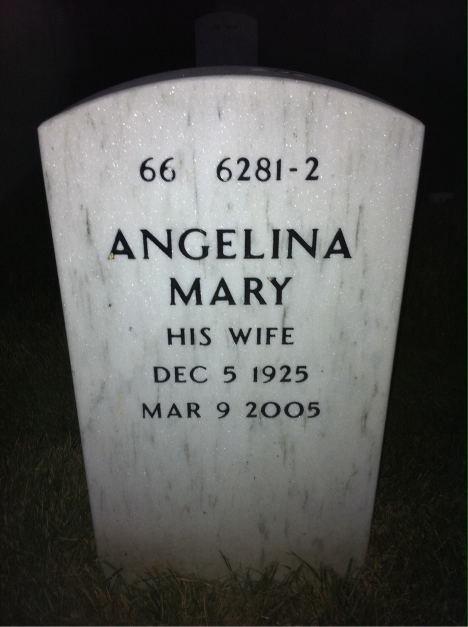 Back of headstone — Richard Meehan