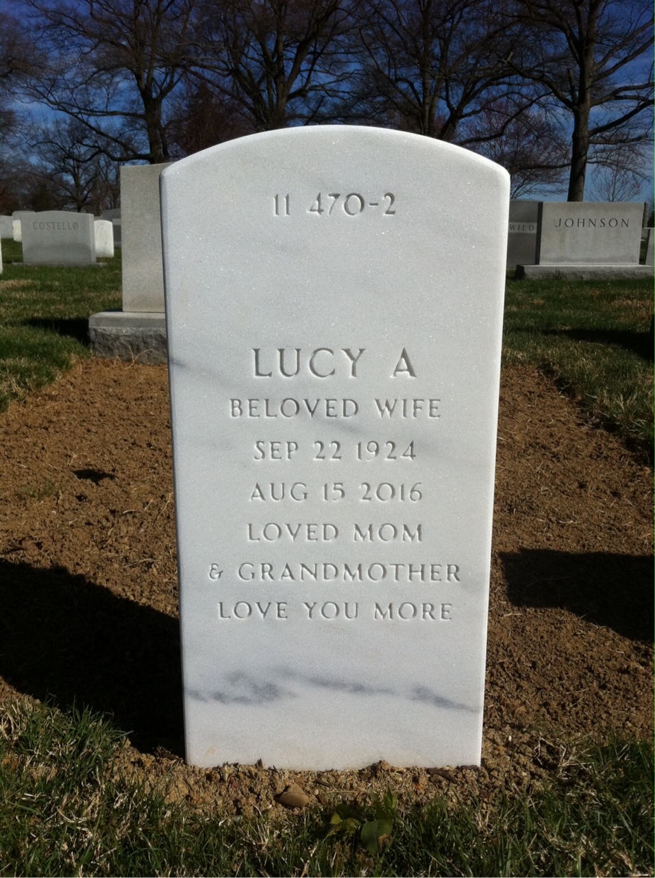 Back of headstone — Philip Henshaw