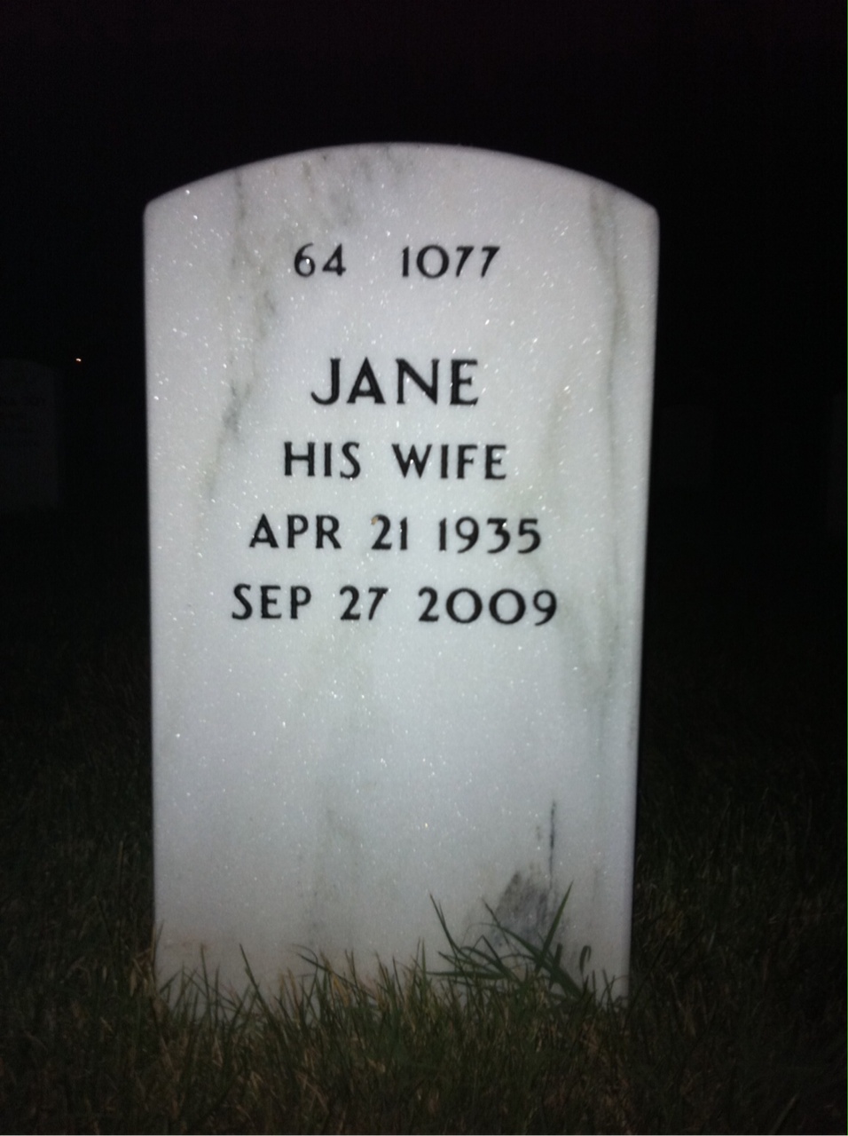Back of headstone — Paul Fozo