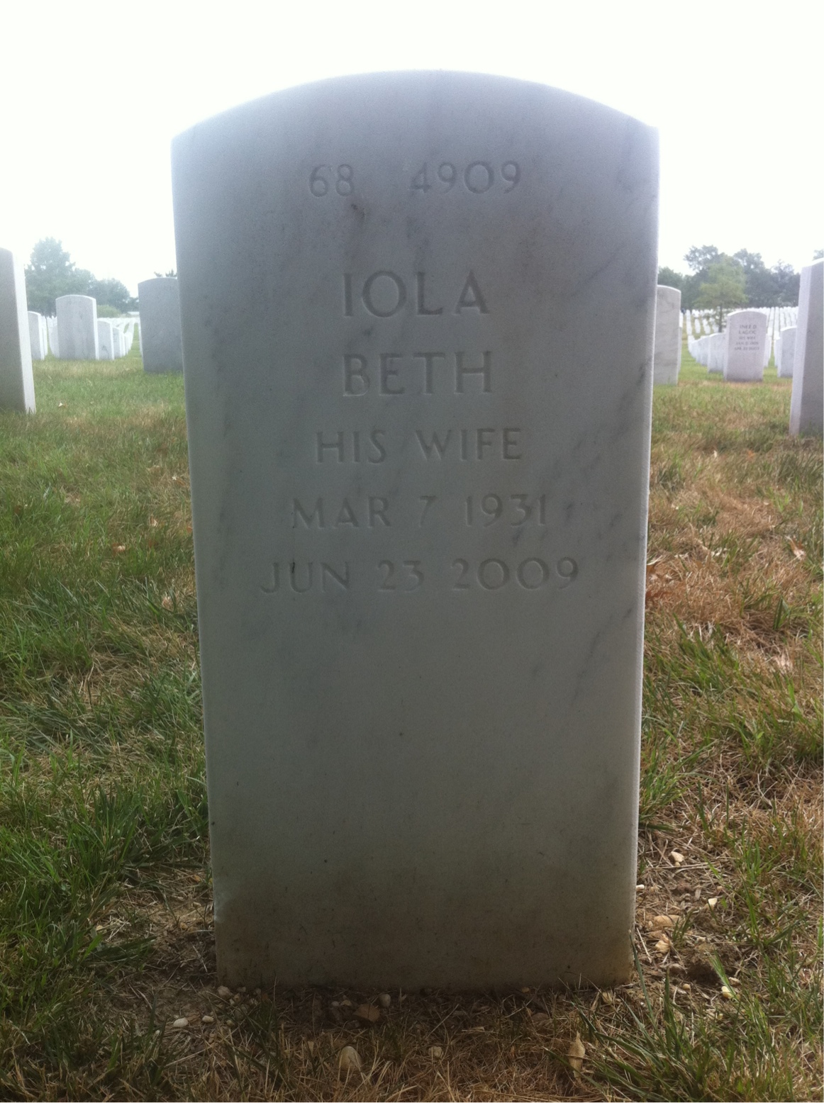 Back of headstone — George Basel