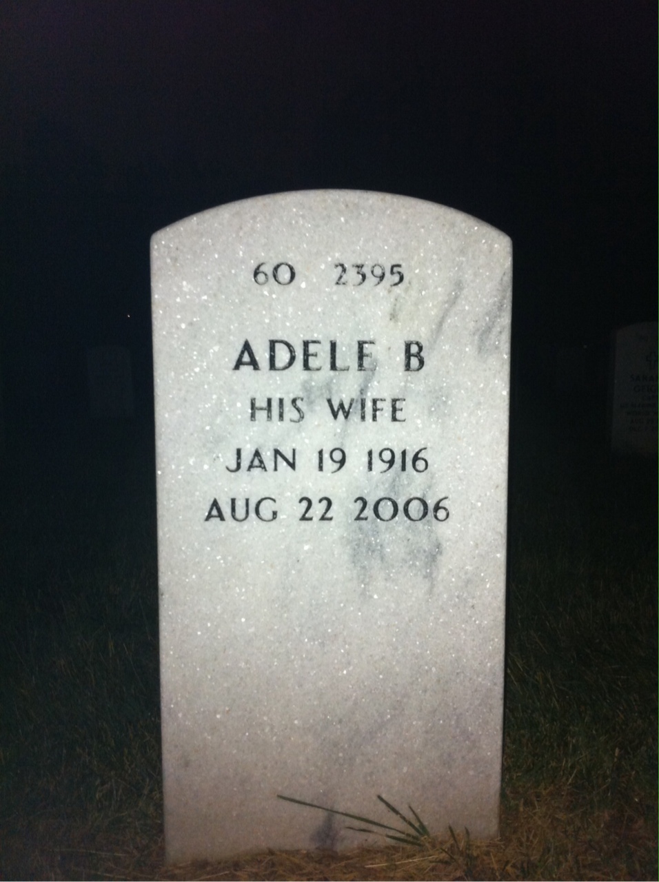 Back of headstone — Alphonse Tomaino