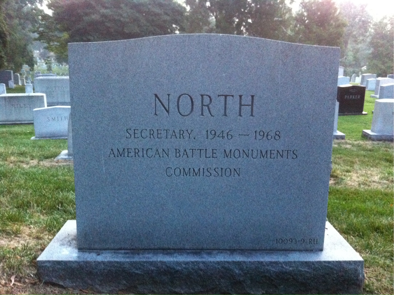Back of headstone — Thomas North