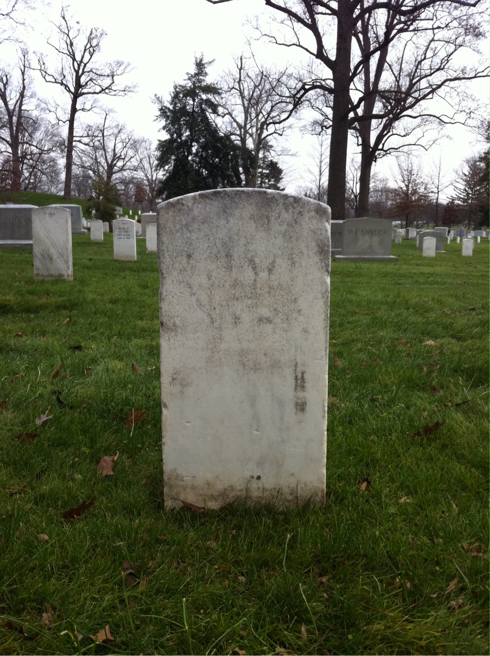 Back of headstone — Frank Beehler