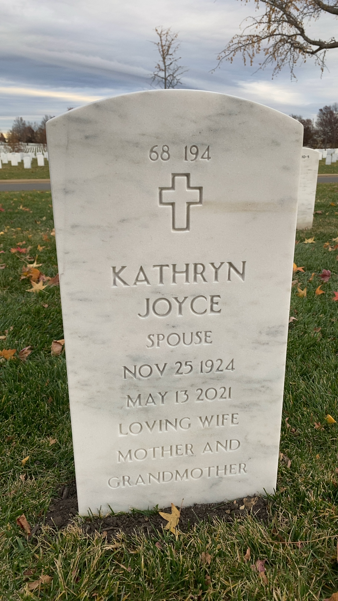 Back of headstone — John Howard