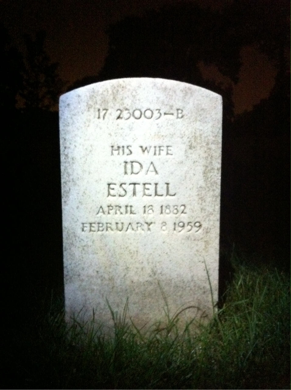 Back of headstone — Joseph Mudd