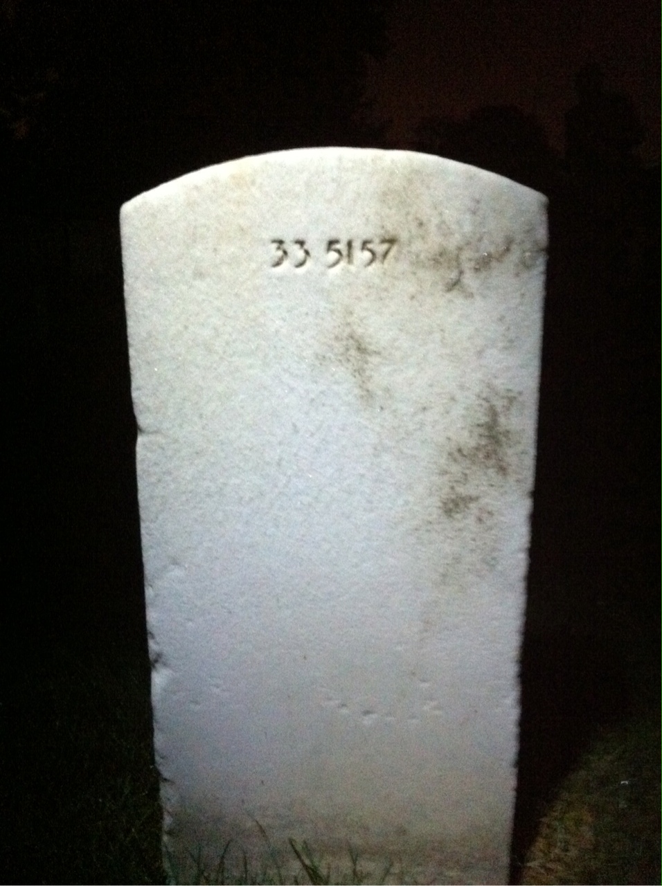 Back of headstone — William Henry West