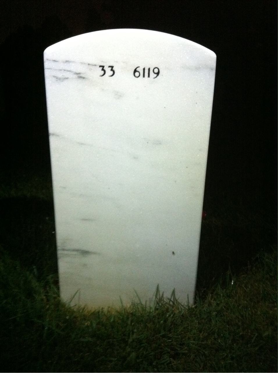 Back of headstone — Robert Kenawell