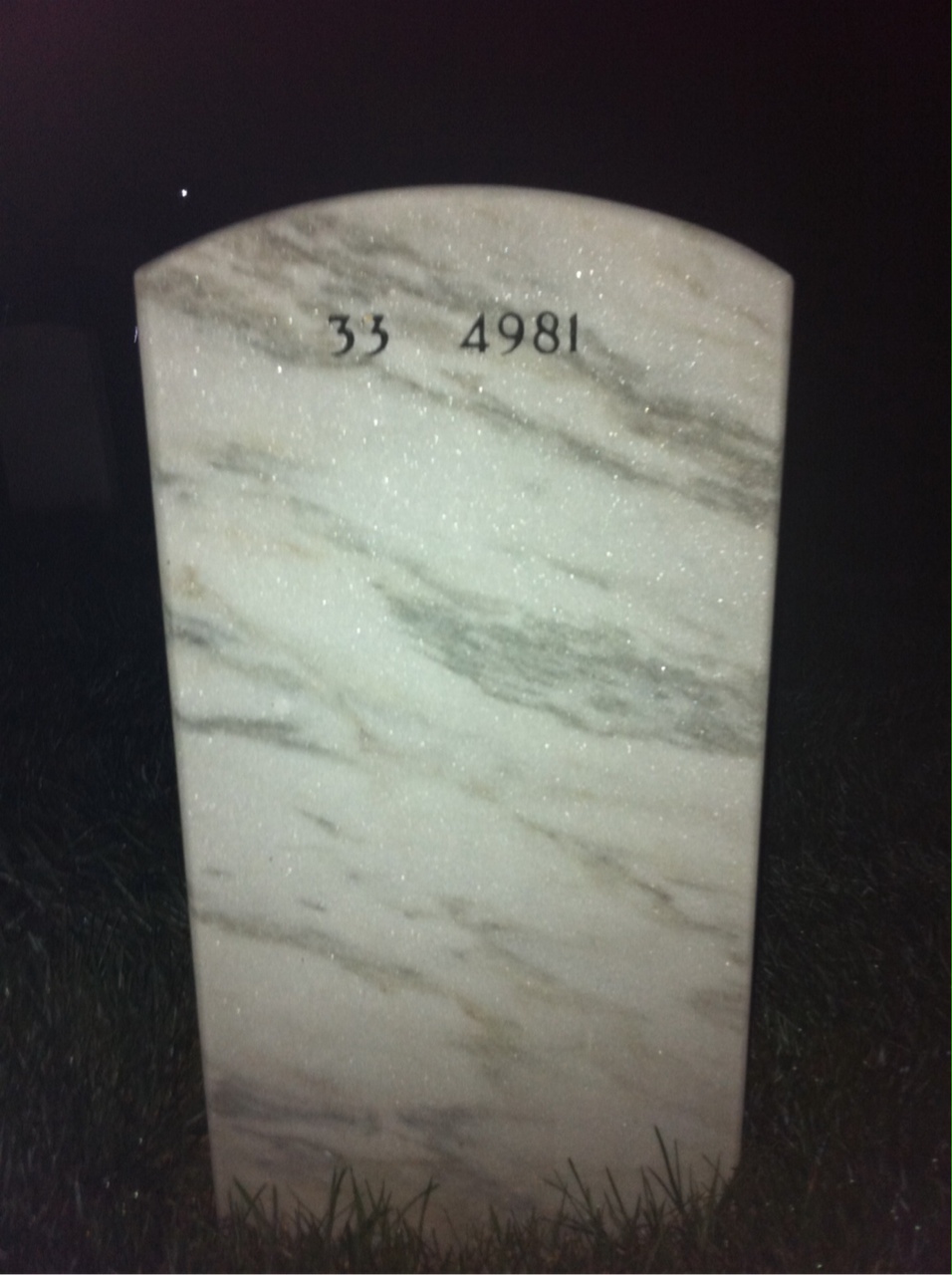 Back of headstone — Arthur Walker