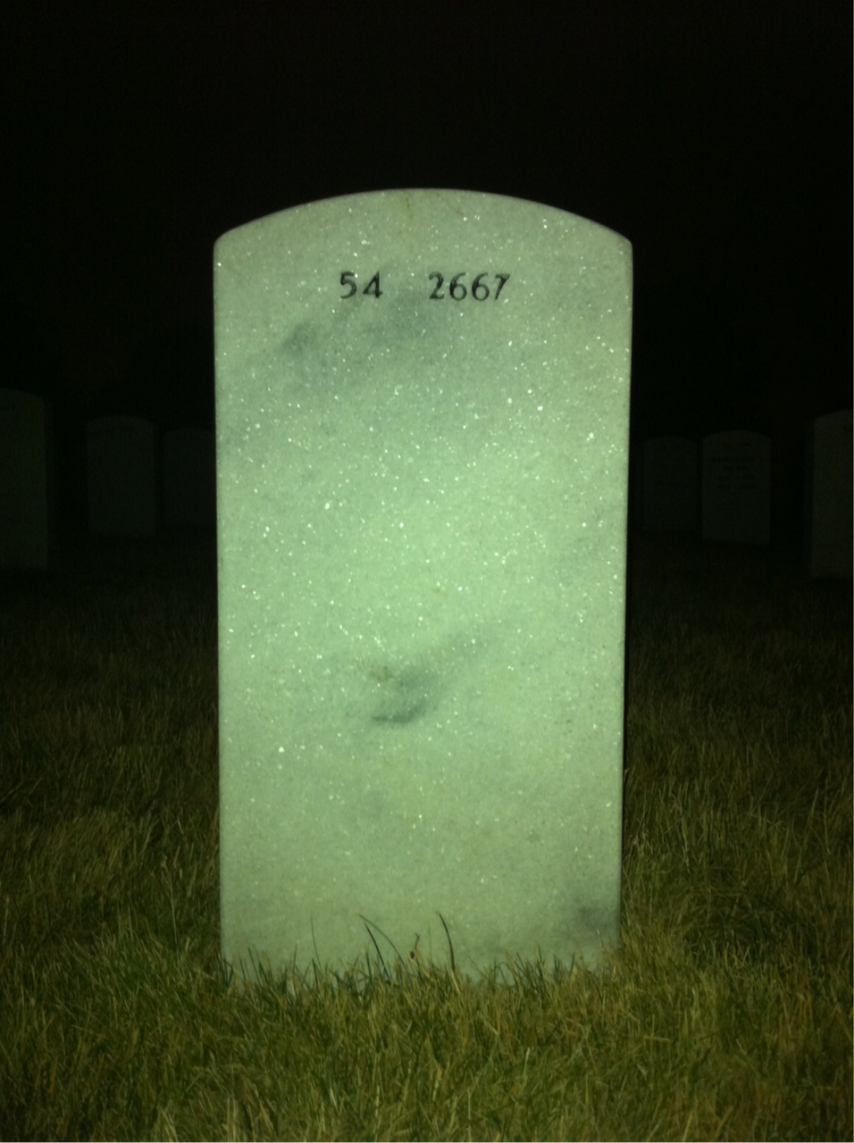Back of headstone — Almer Barner