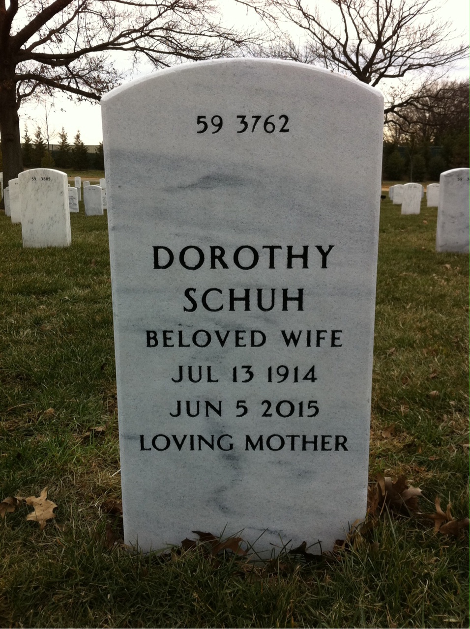 Back of headstone — John Hudson