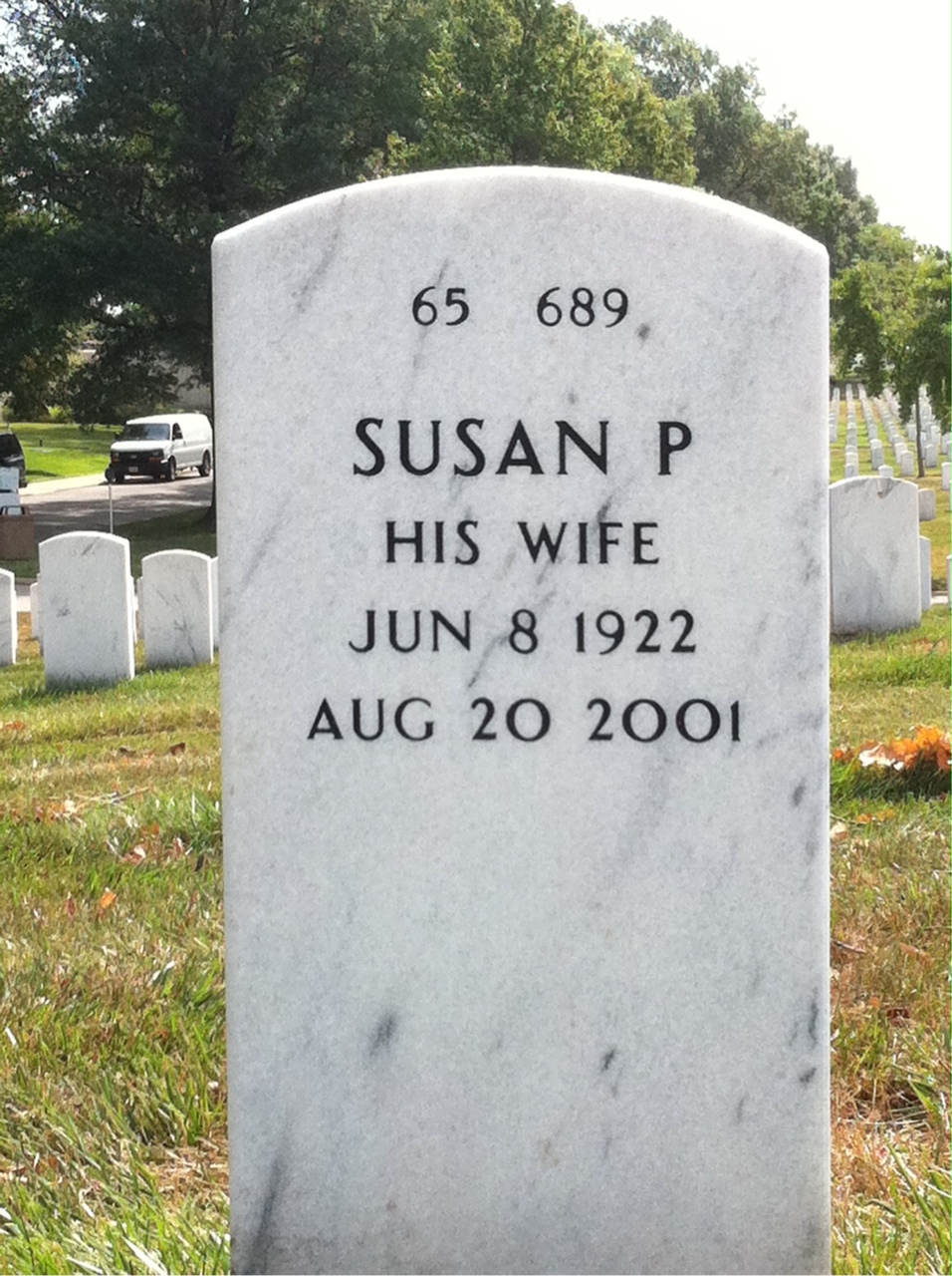 Back of headstone — Woodrow Jenkins