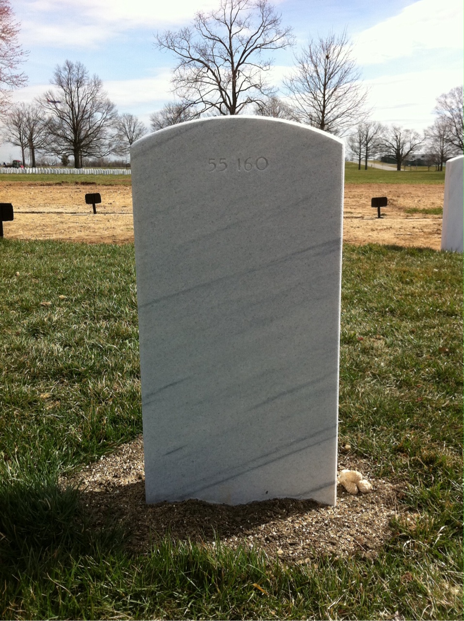 Back of headstone — Justin Adams