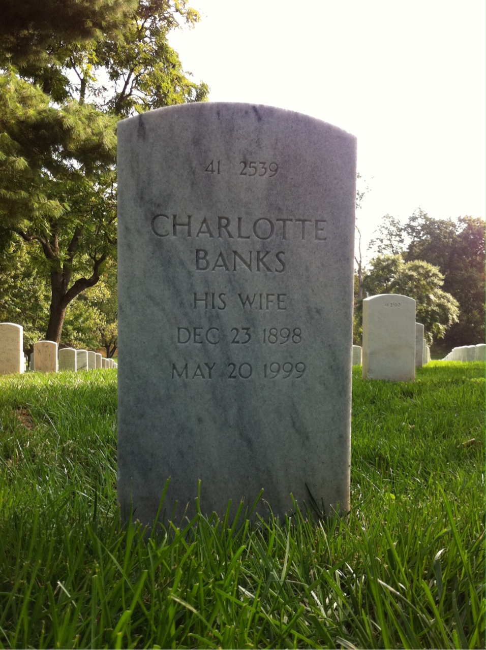 Back of headstone — Charlotte Morsell