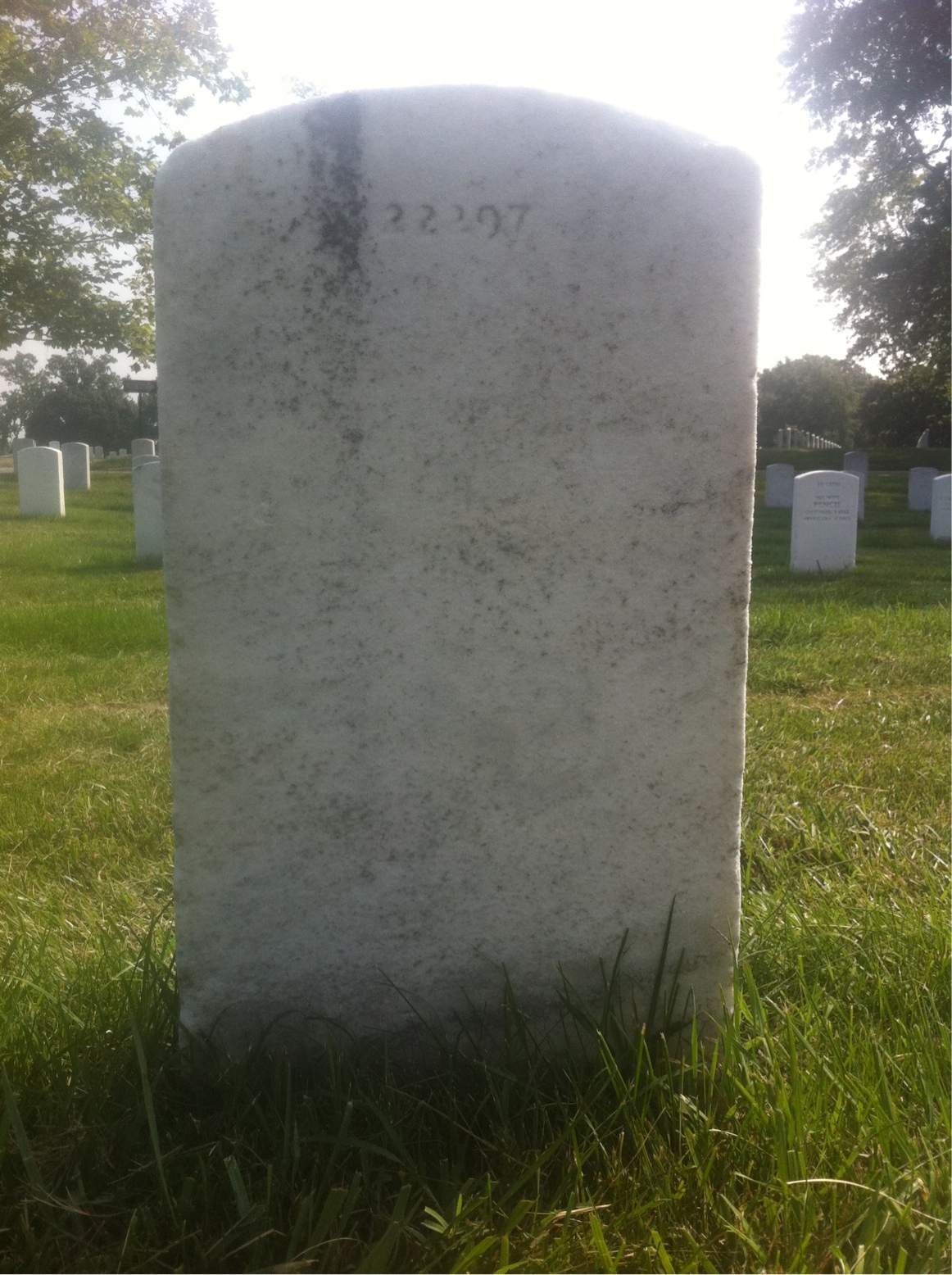 Back of headstone — Charles Myles