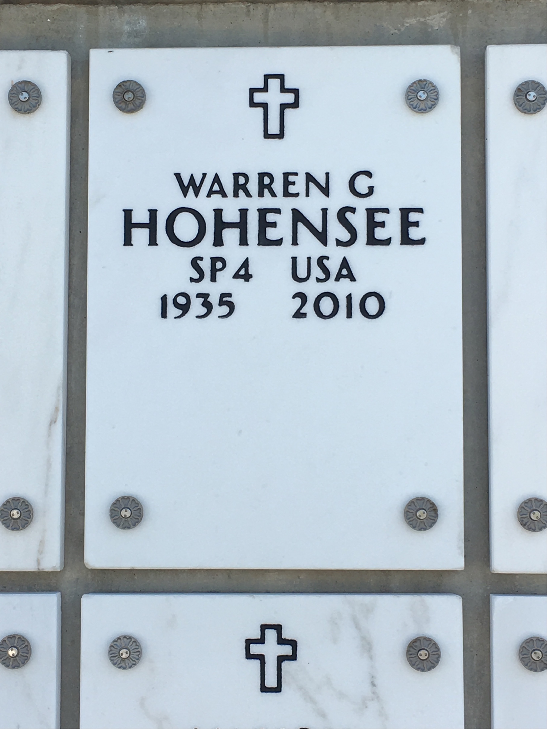 Warren G Hohensee