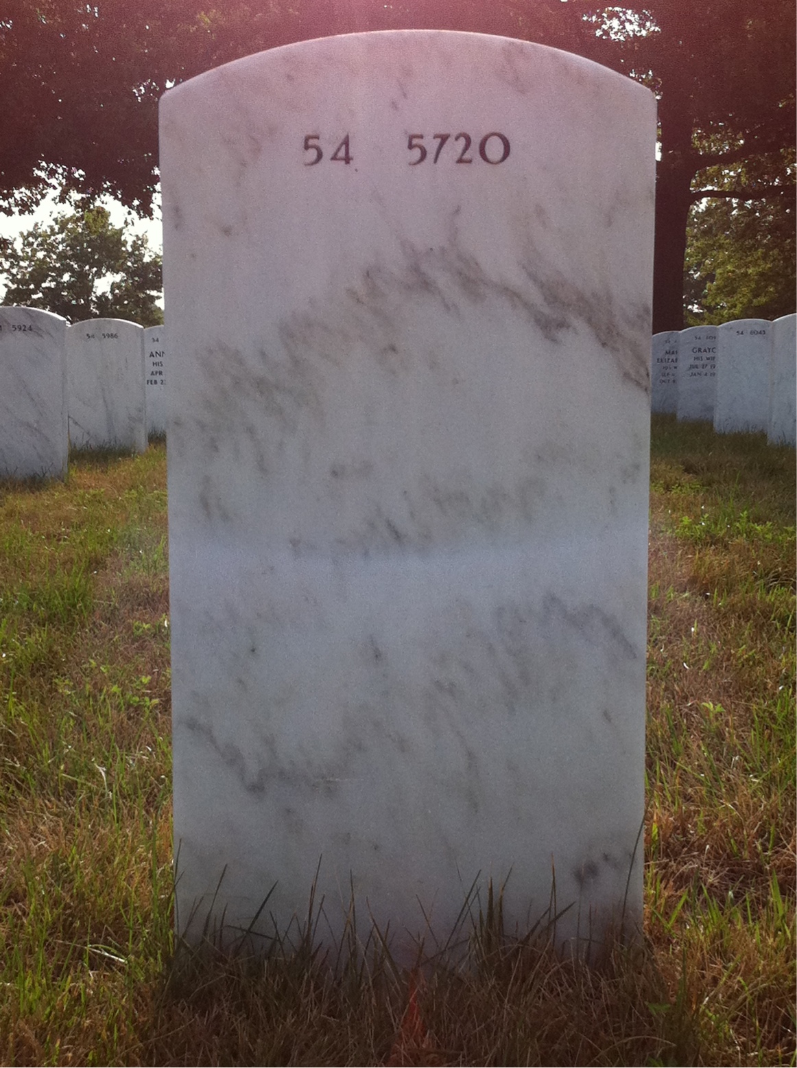 Back of headstone — Ray Carlisle