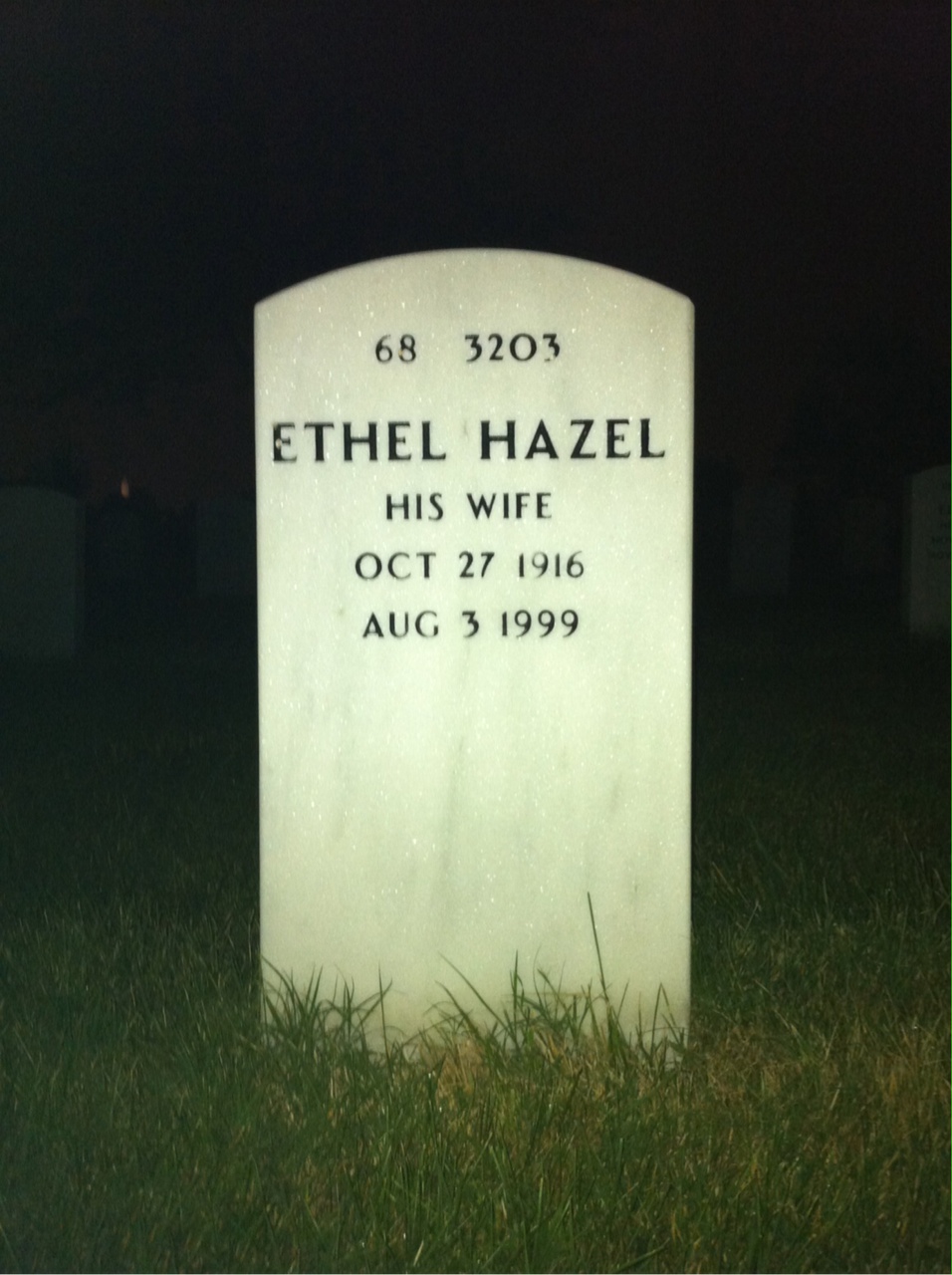 Back of headstone — Kensel Stephens