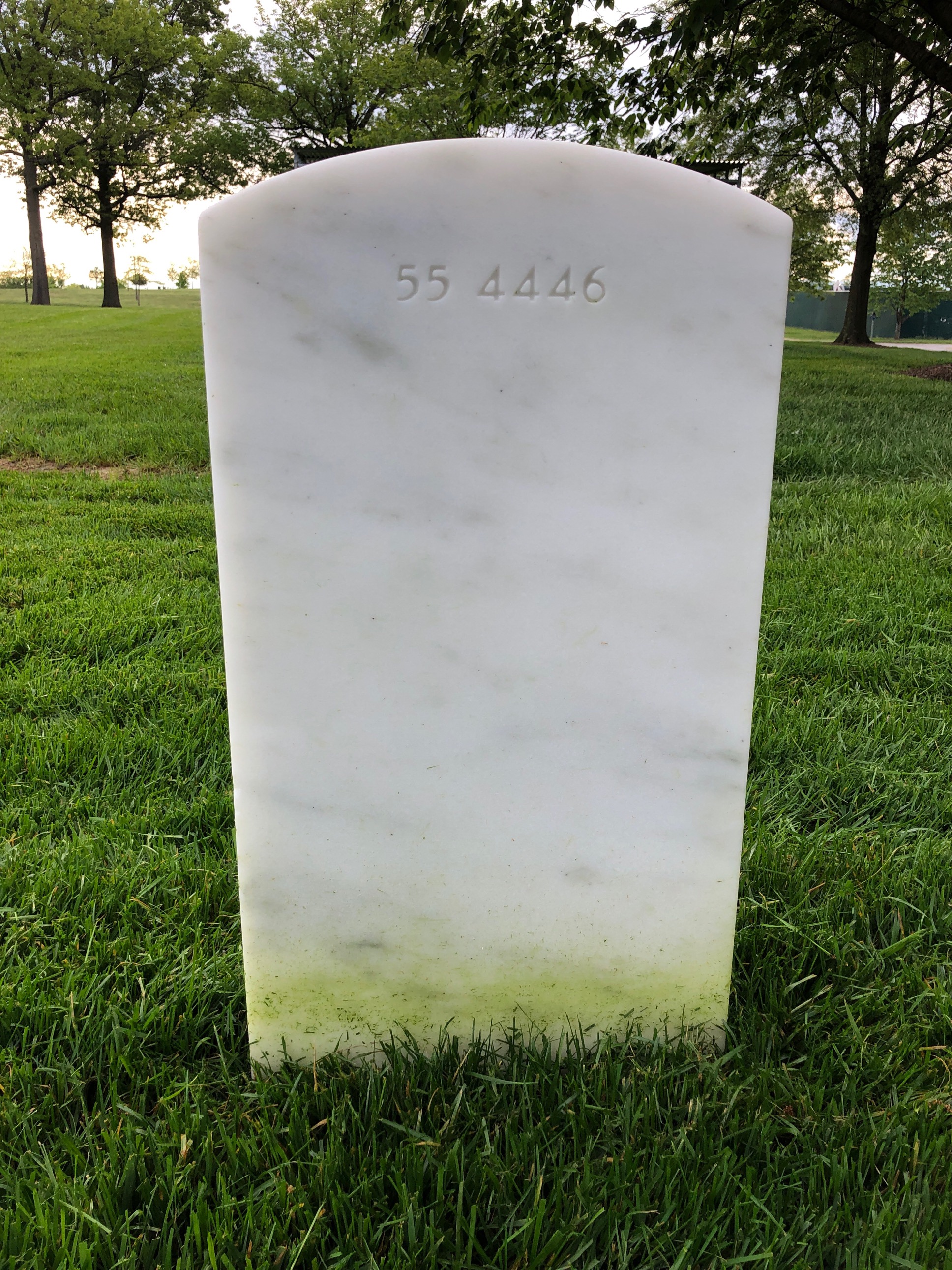 Back of headstone — Wesley E Hood