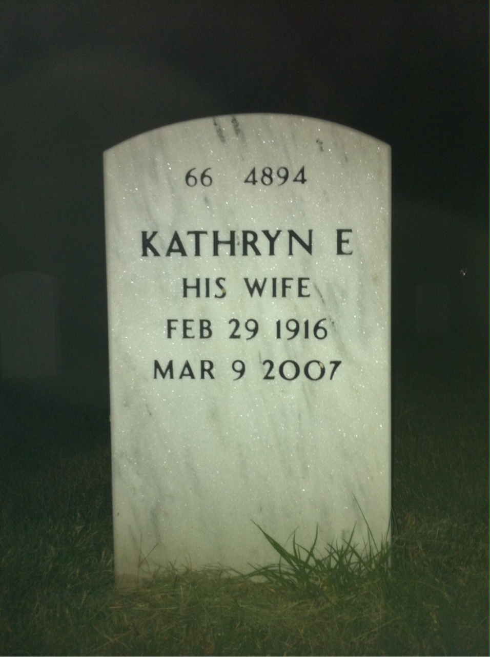 Back of headstone — Fred Keller