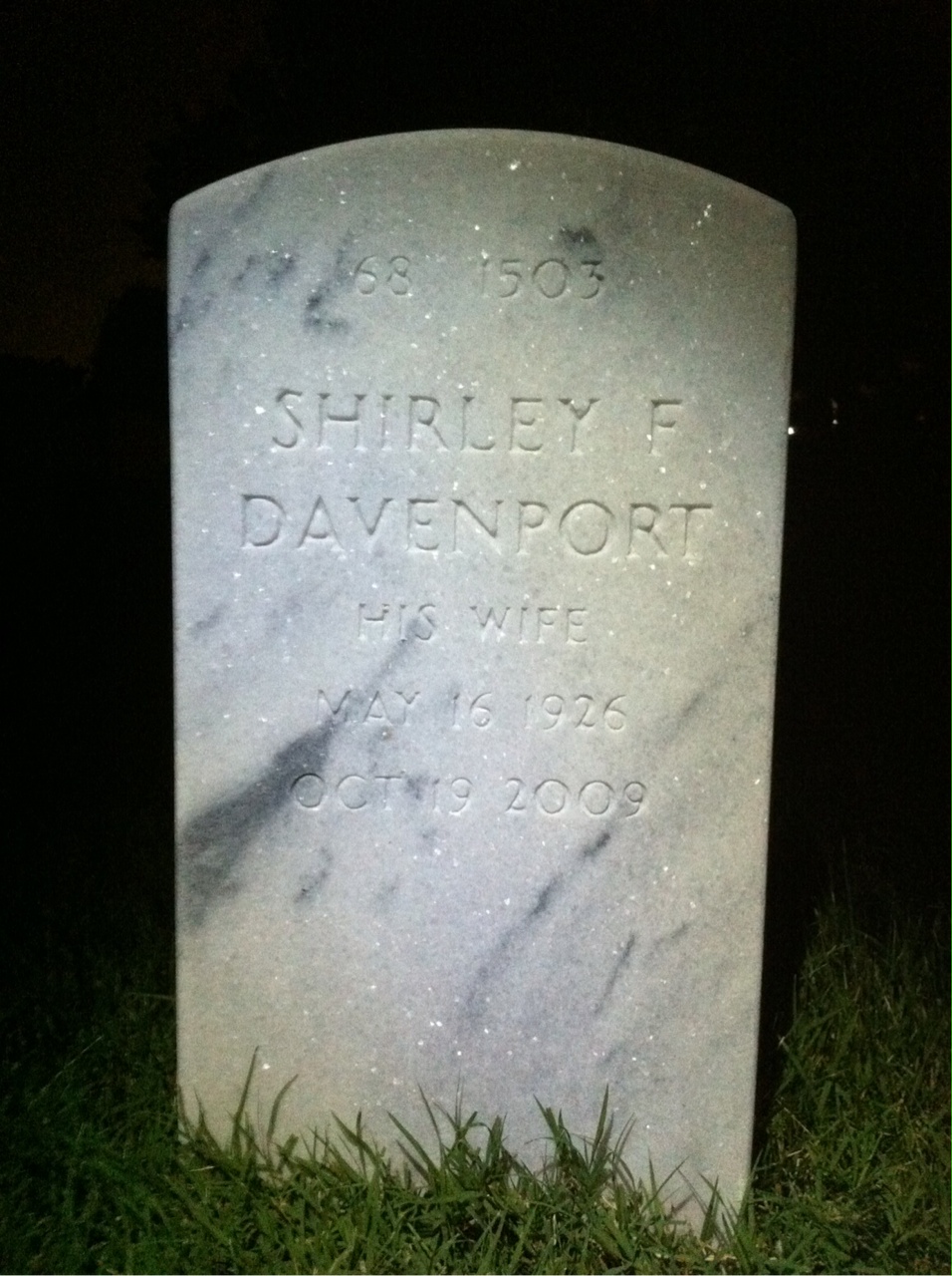 Back of headstone — Earl Mccown