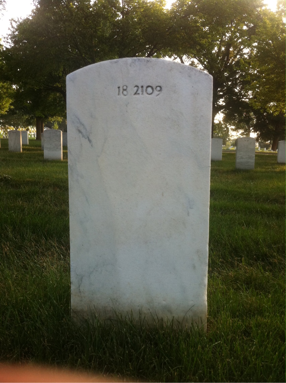 Back of headstone — Alvah Avery