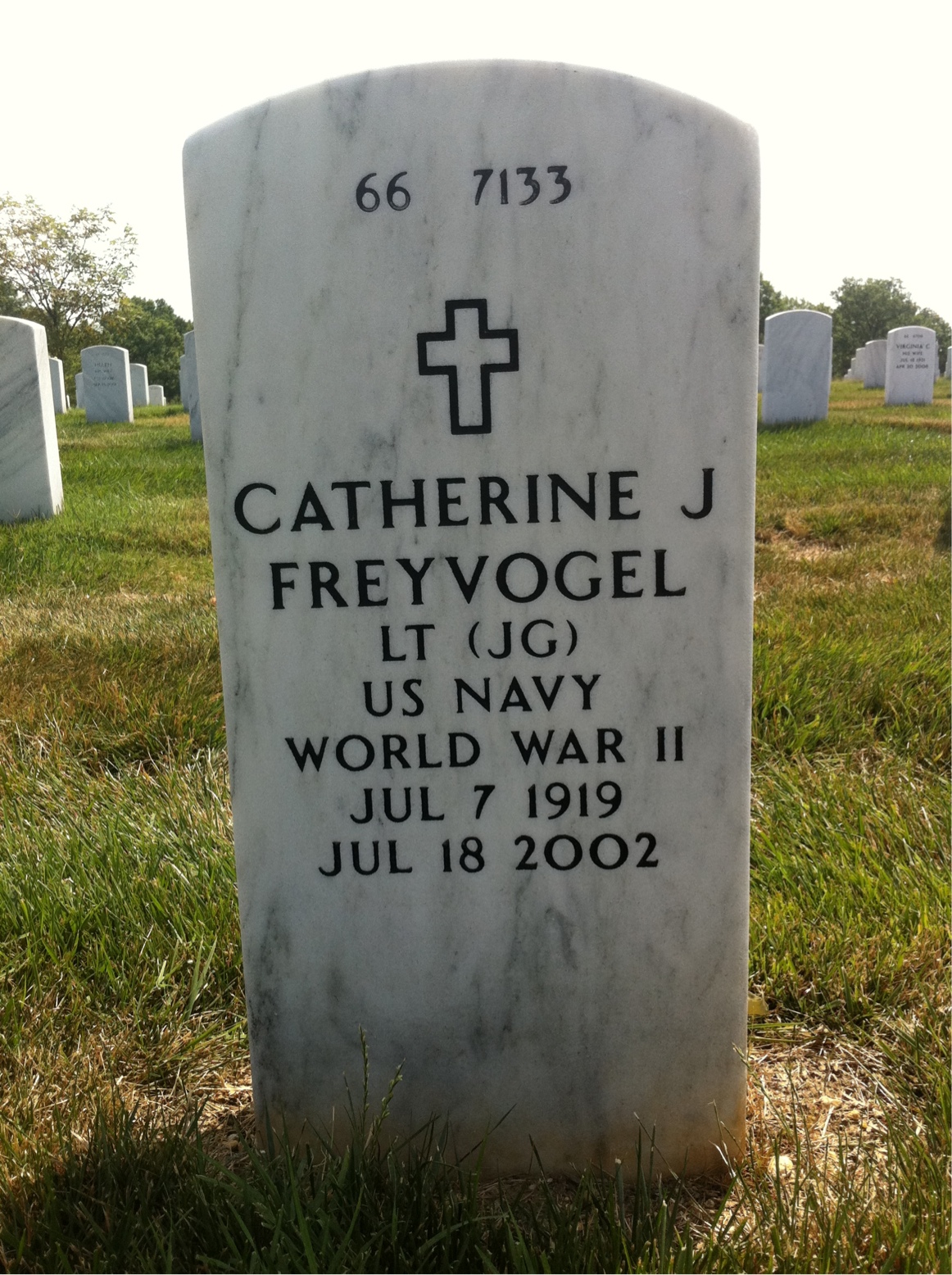 Back of headstone — William Freyvogel