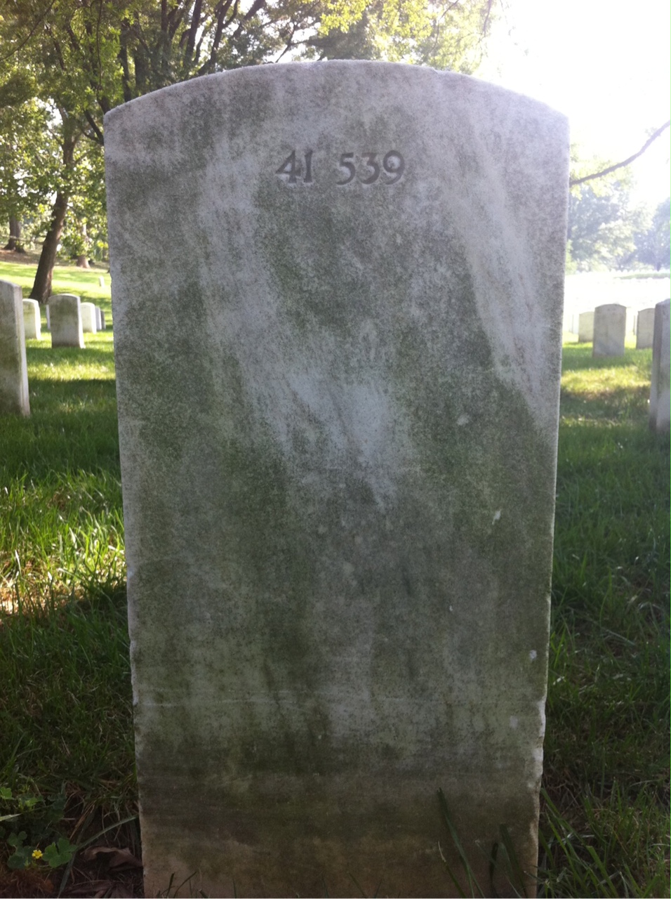 Back of headstone — John Bohlayer