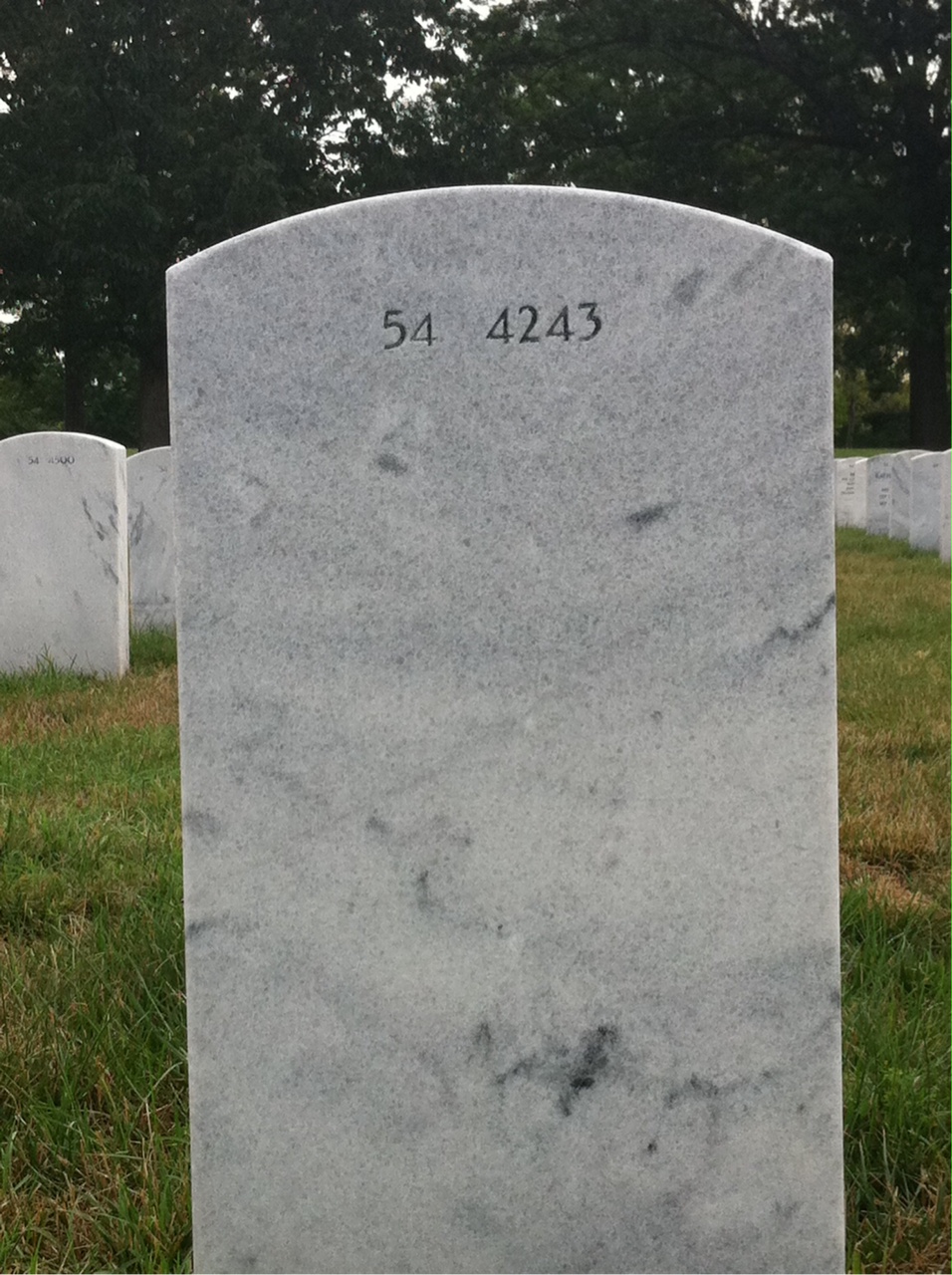 Back of headstone — Buddy Arbuckle