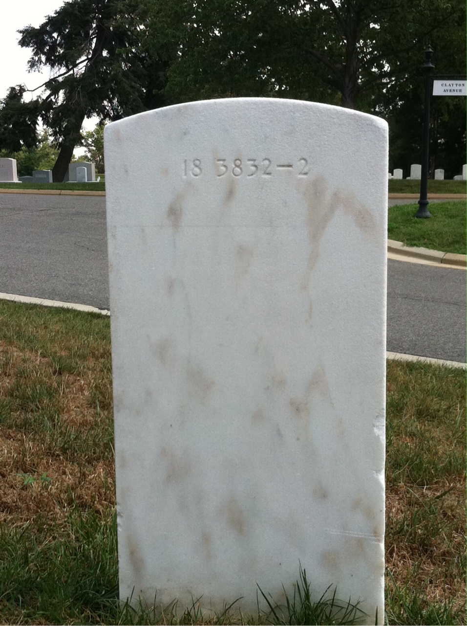 Back of headstone — Harry Milnor