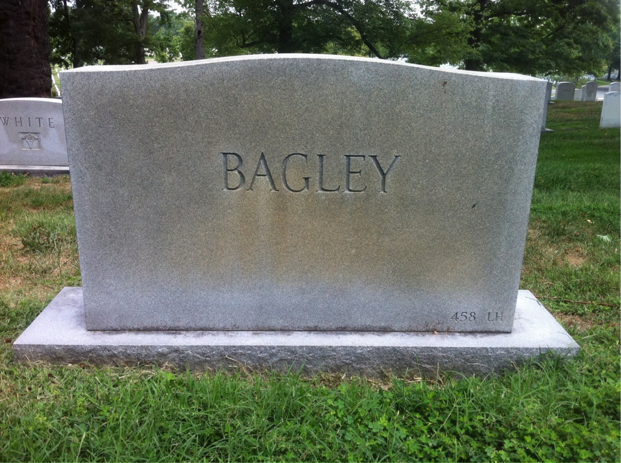 Back of headstone — Charlotte Bagley