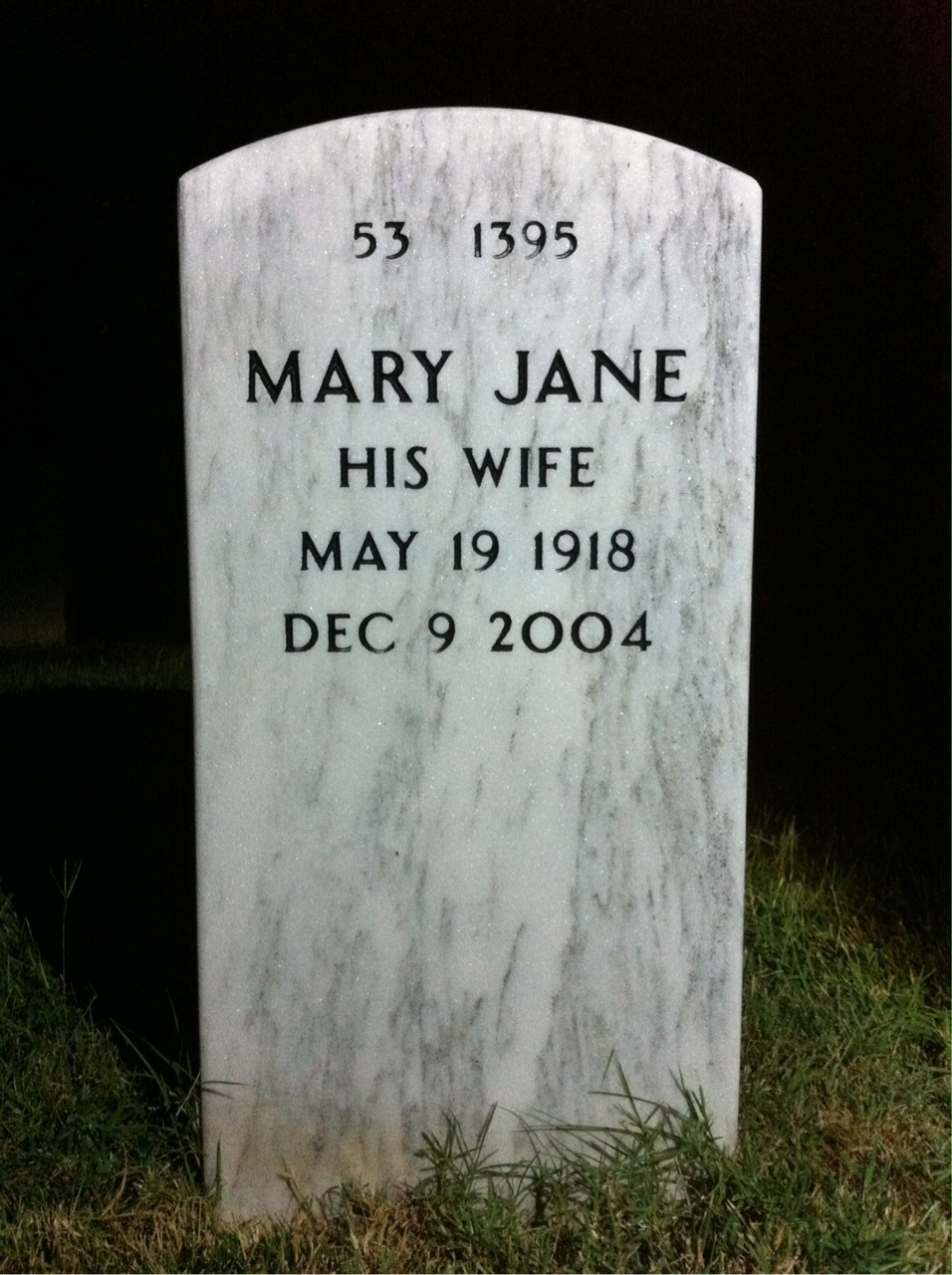 Back of headstone — Arthur Higgins