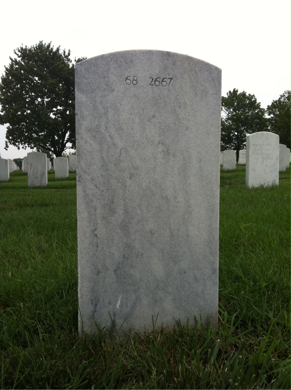 Back of headstone — Ronald Adler