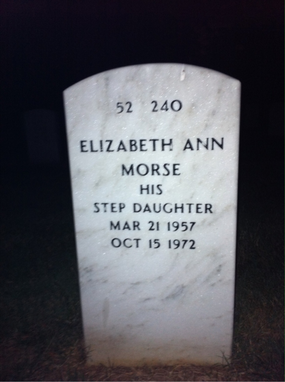 Back of headstone — John Withrow