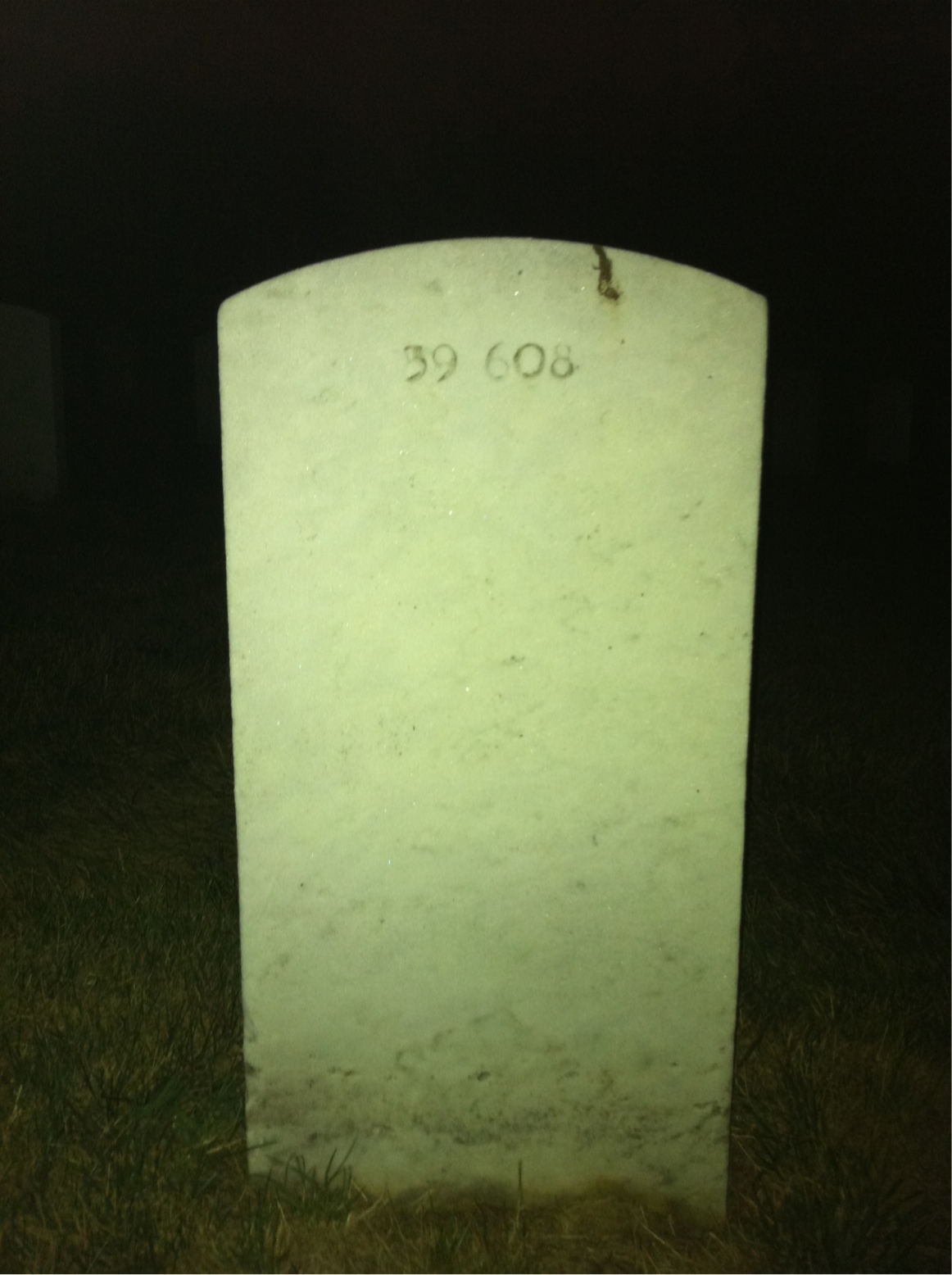Back of headstone — Cecil Ames