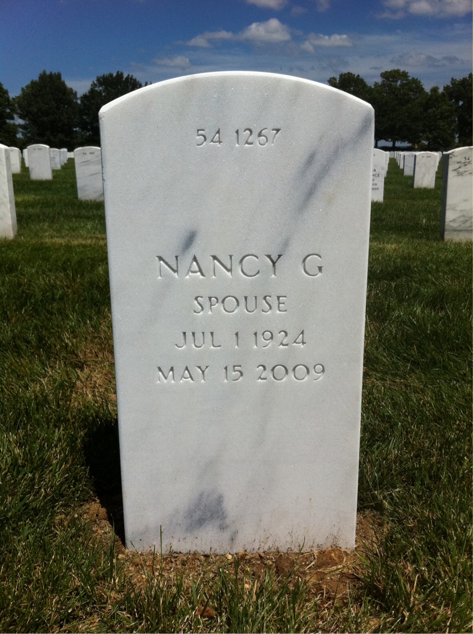 Back of headstone — Donald Plants