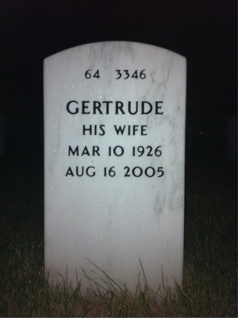 Back of headstone — William Flickinger