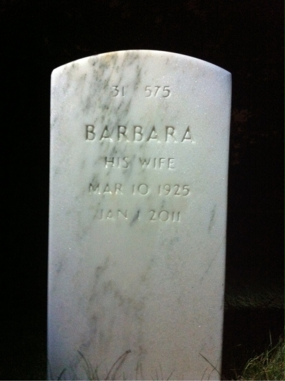 Back of headstone — Howard Burris