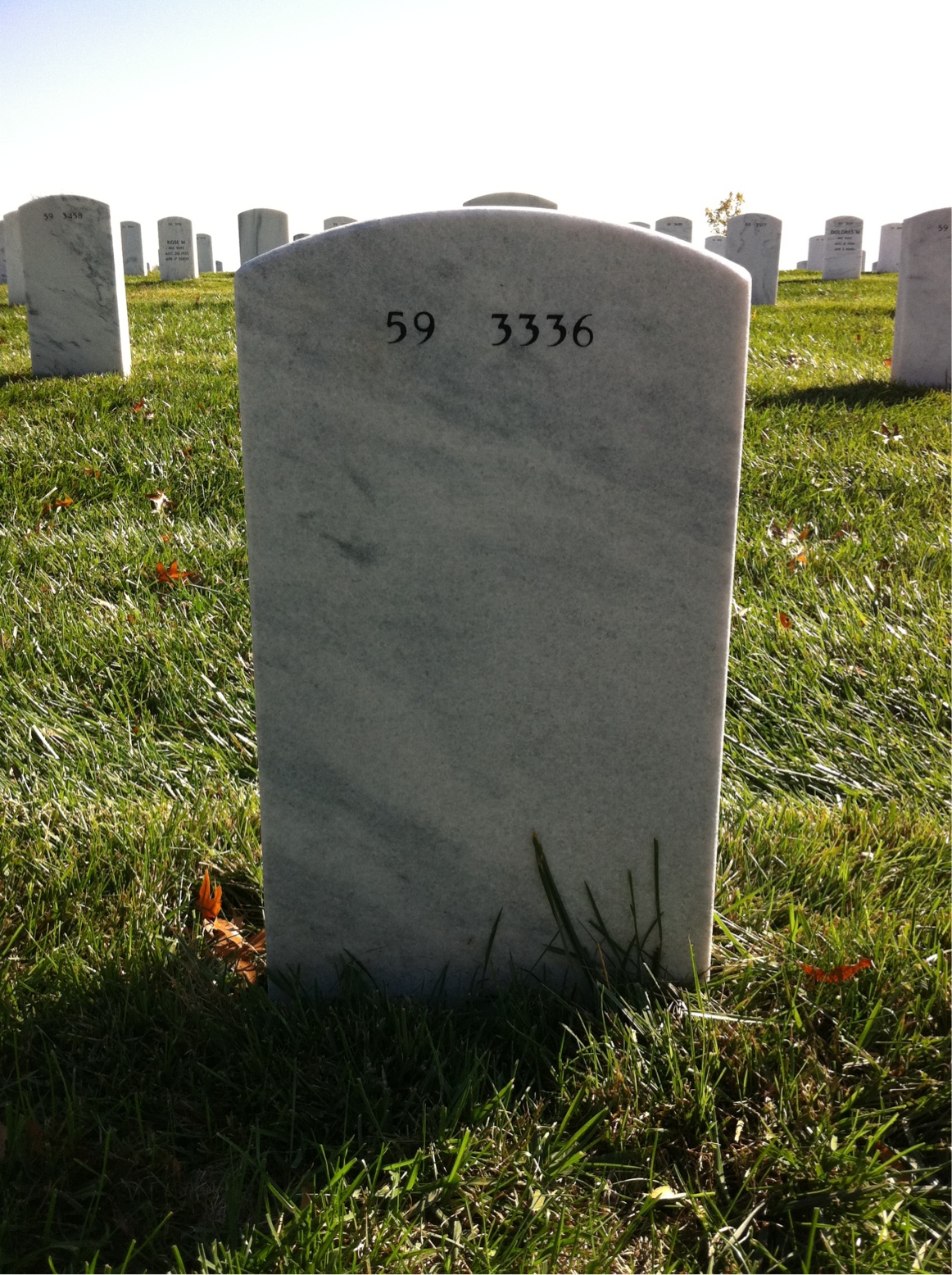 Back of headstone — Walter Russell
