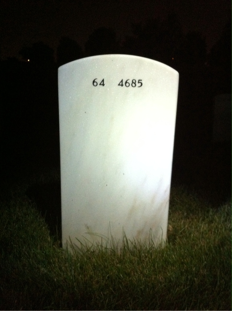 Back of headstone — Terry Benson