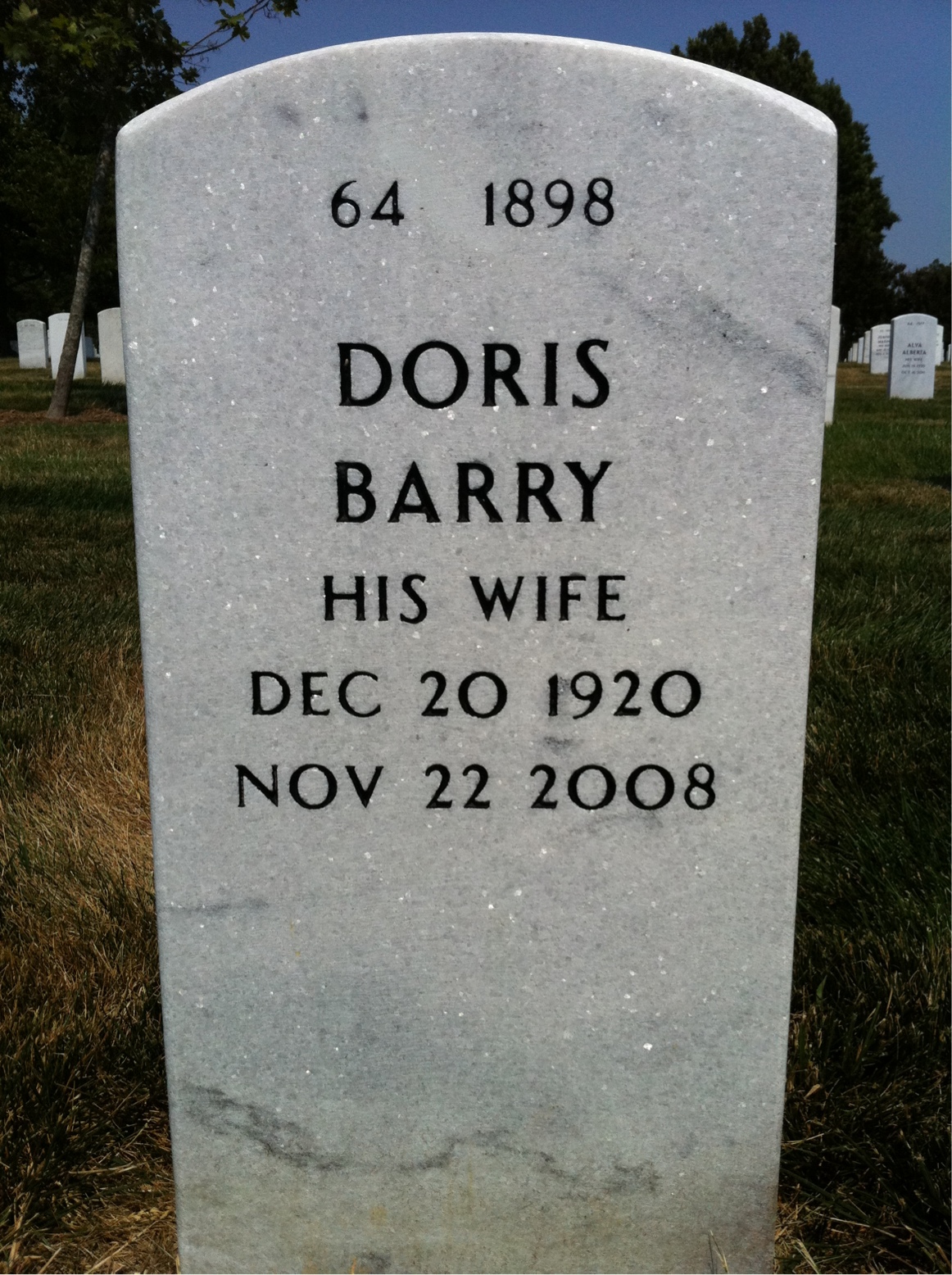Back of headstone — Morris Katz