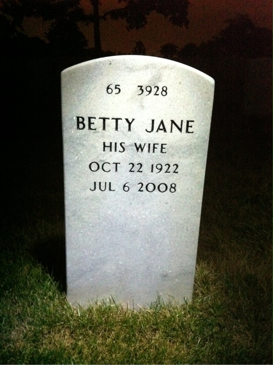 Back of headstone — Leon Best