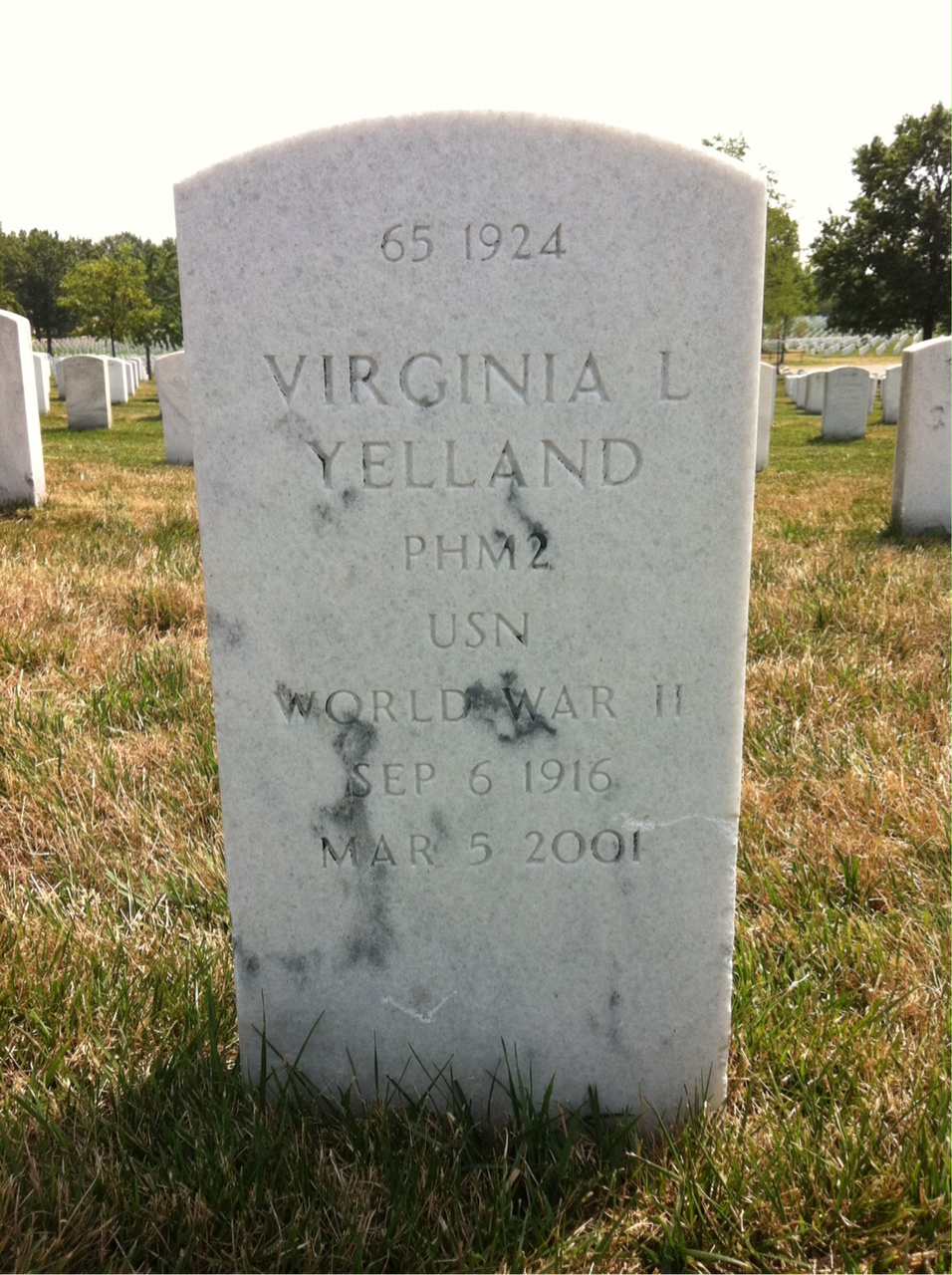 Back of headstone — Wilfred James Yelland