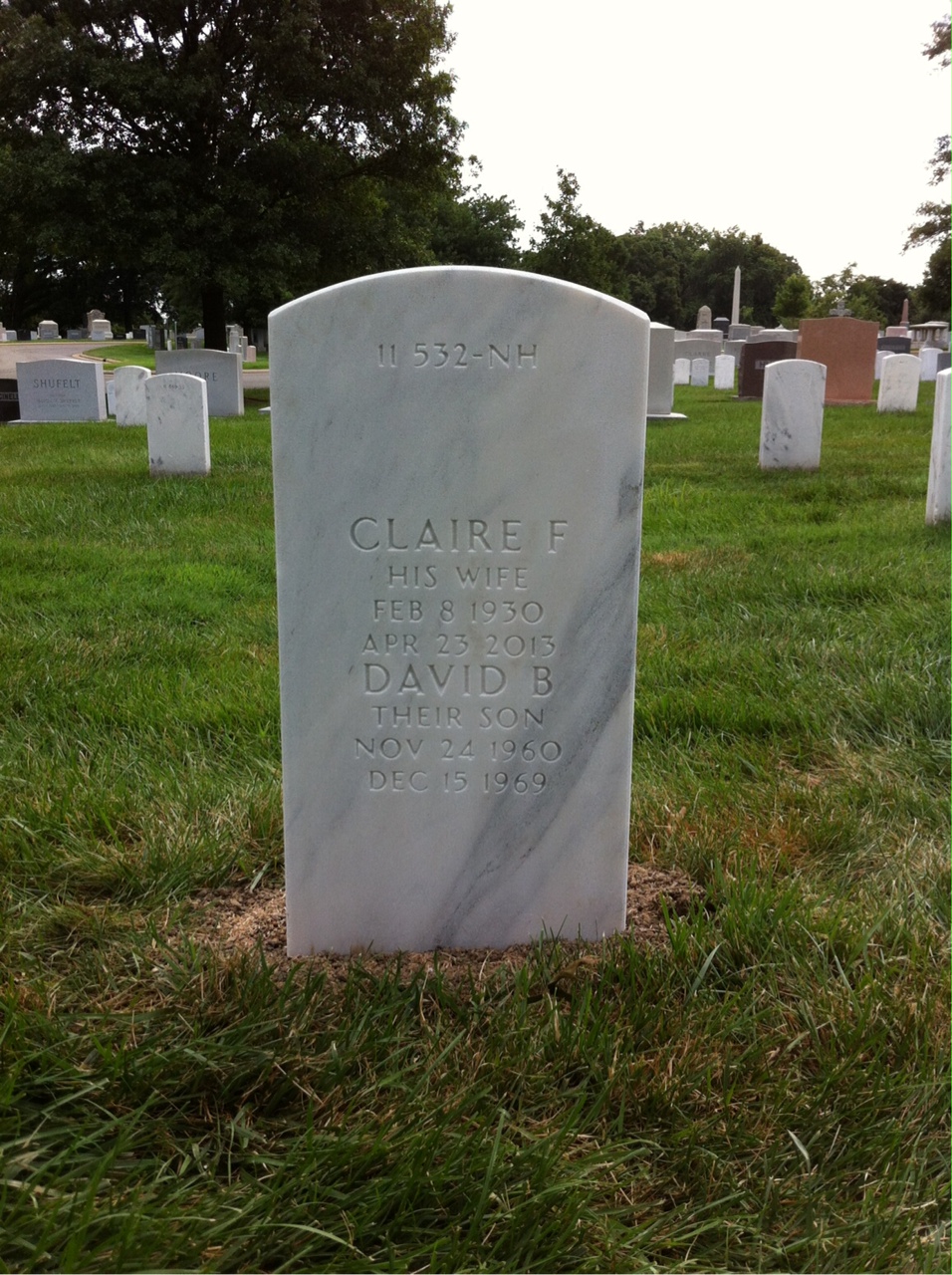 Back of headstone — Alfred Manning