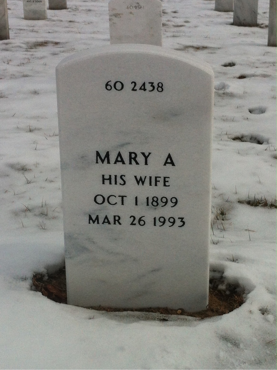 Back of headstone — Roland W Bay