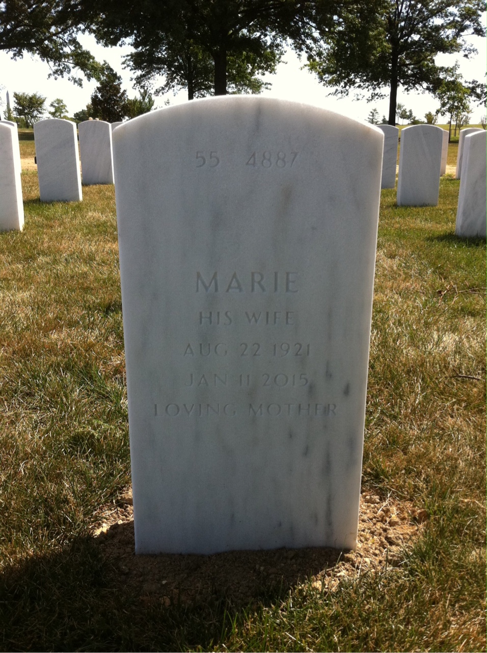 Back of headstone — John Modrovsky