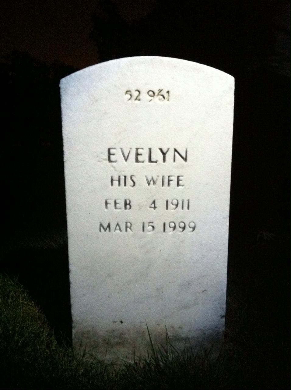 Back of headstone — Oscar Anderson