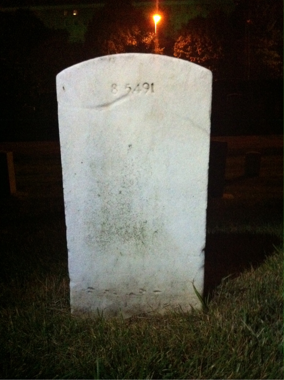 Back of headstone — Bert Morris
