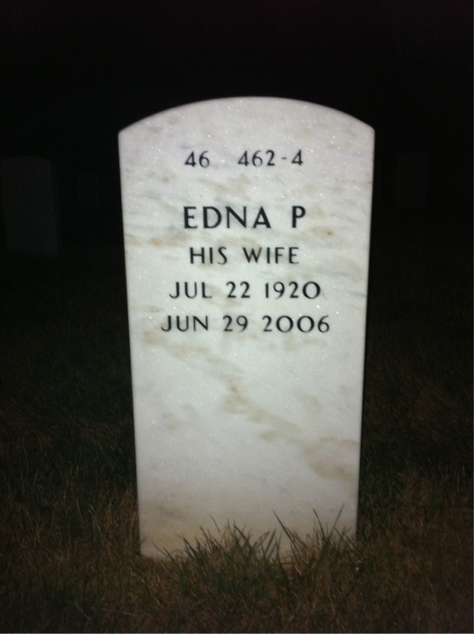 Back of headstone — Carl Vaughn