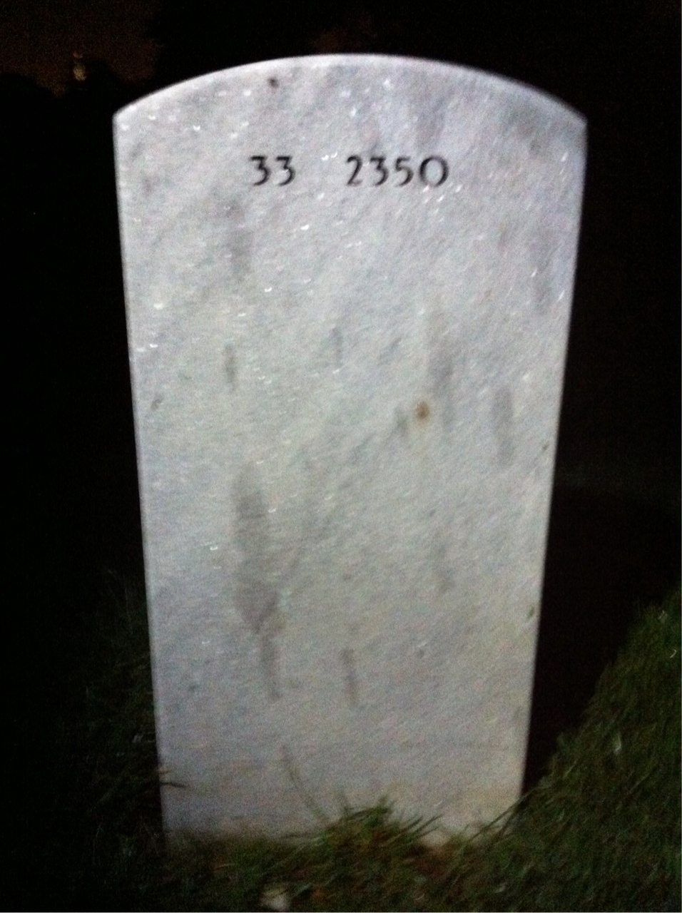 Back of headstone — John Pyne