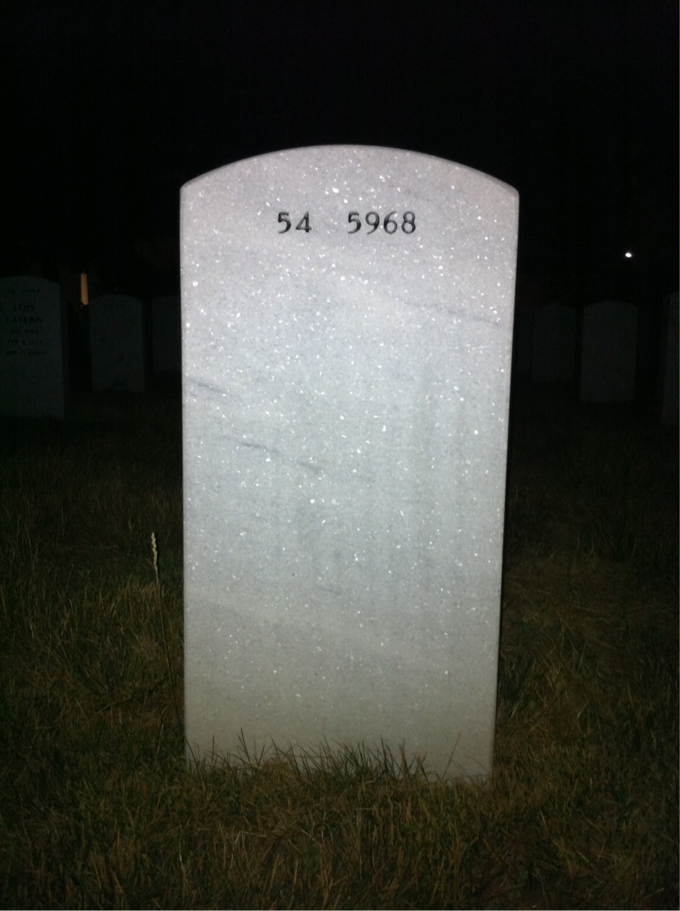 Back of headstone — Charles Hoerter